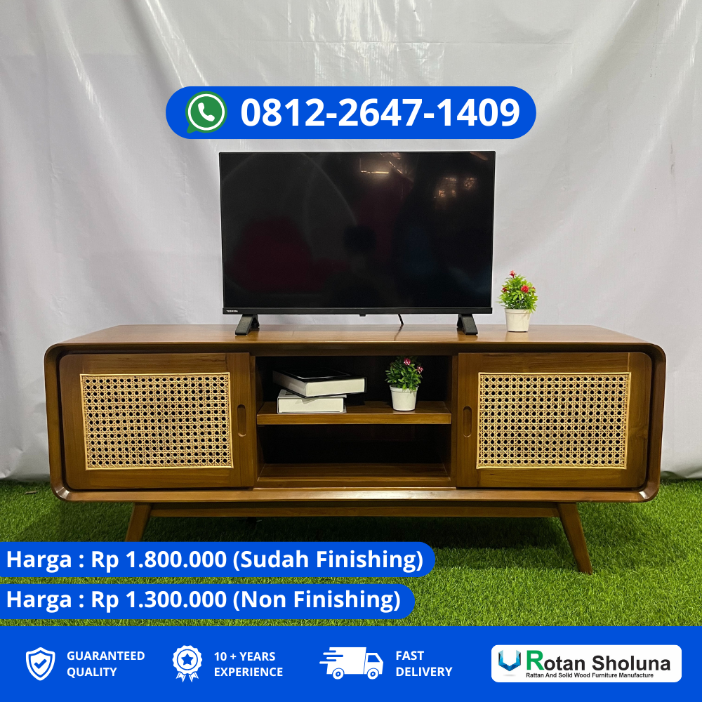 Buffet TV Jati Minimalis dengan Kesan Mewah
