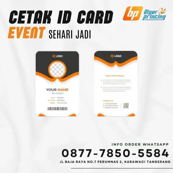 SEHARI JADI, Wa./Call 0877-7850-5584, Cetak Id Card Event, di batu ceper tangerang