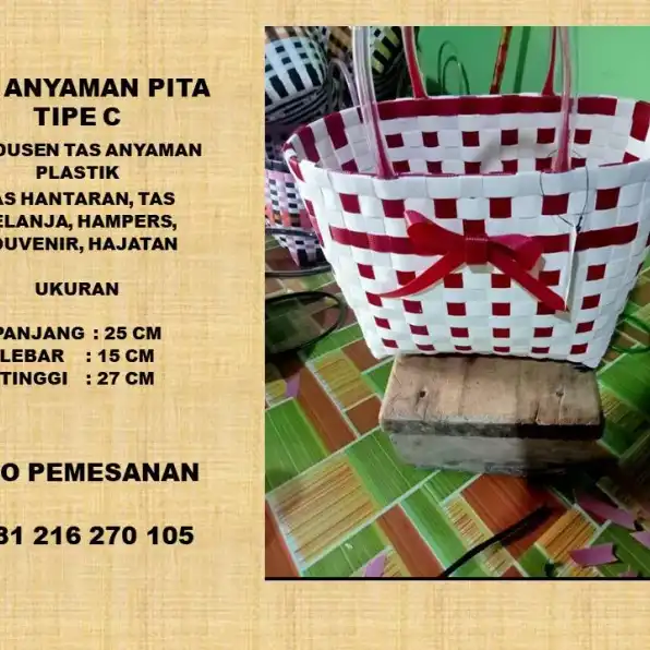 MURAH, WA 0812-1627-0105, Pabrik Jual Tas Anyaman Untuk Hampers di Batang, Pengrajin Gambar Anyaman Dari Tali Plastik Tegal