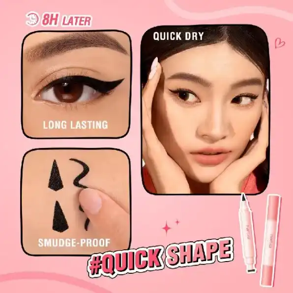 PINKFLASH #QuickShape 2-in-1 Lasting Winged Eyeliner Stamp Waterproof High Pigment Evenly & Smooth S