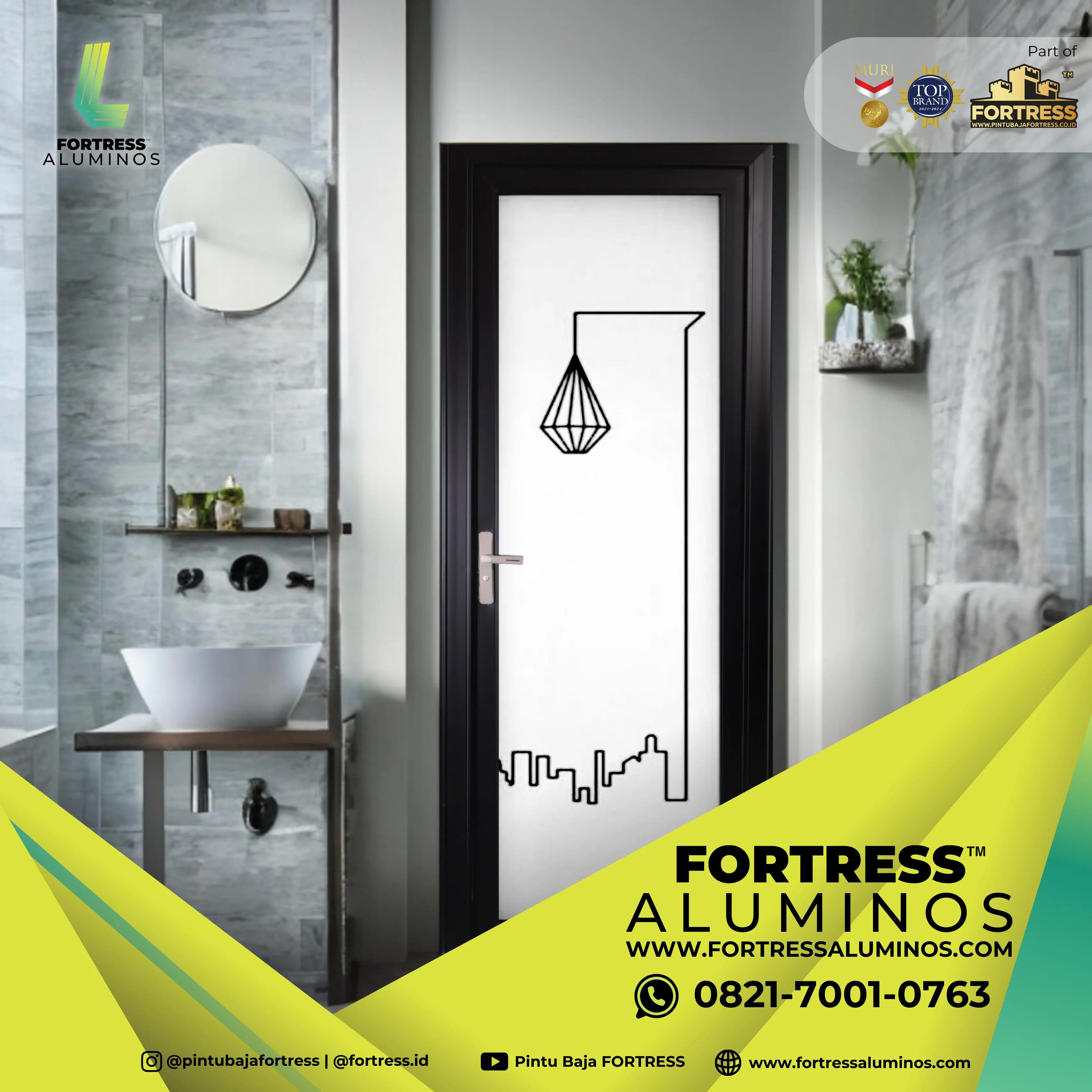 (ALUMINOS) Kusen Pintu Kamar Aluminium Di Palu