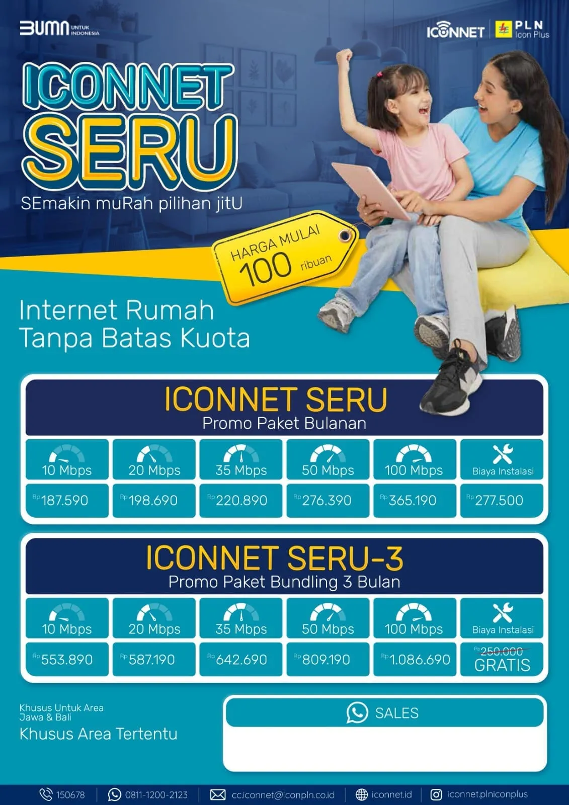 Iconnet PLN WiFi Murah Jogja, WA 085179755925