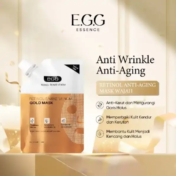 EGG - [BPOM] Masker Retinol Emas Anti Aging Mengencangkan Kulit - Mencerahkan Wajah - Mengurangi Ker