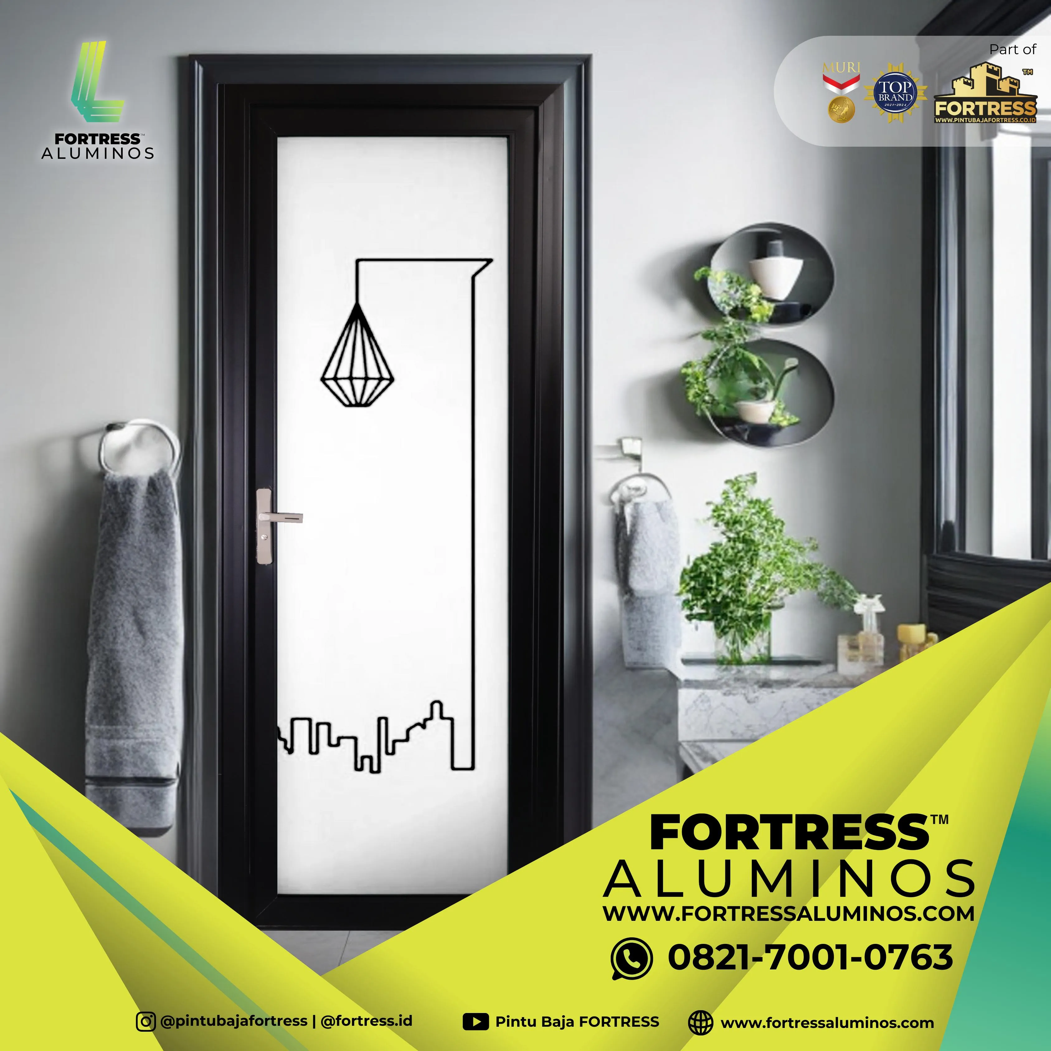 (ALUMINOS) Harga Pintu Kamar Mandi Aluminium Murah Di Palu