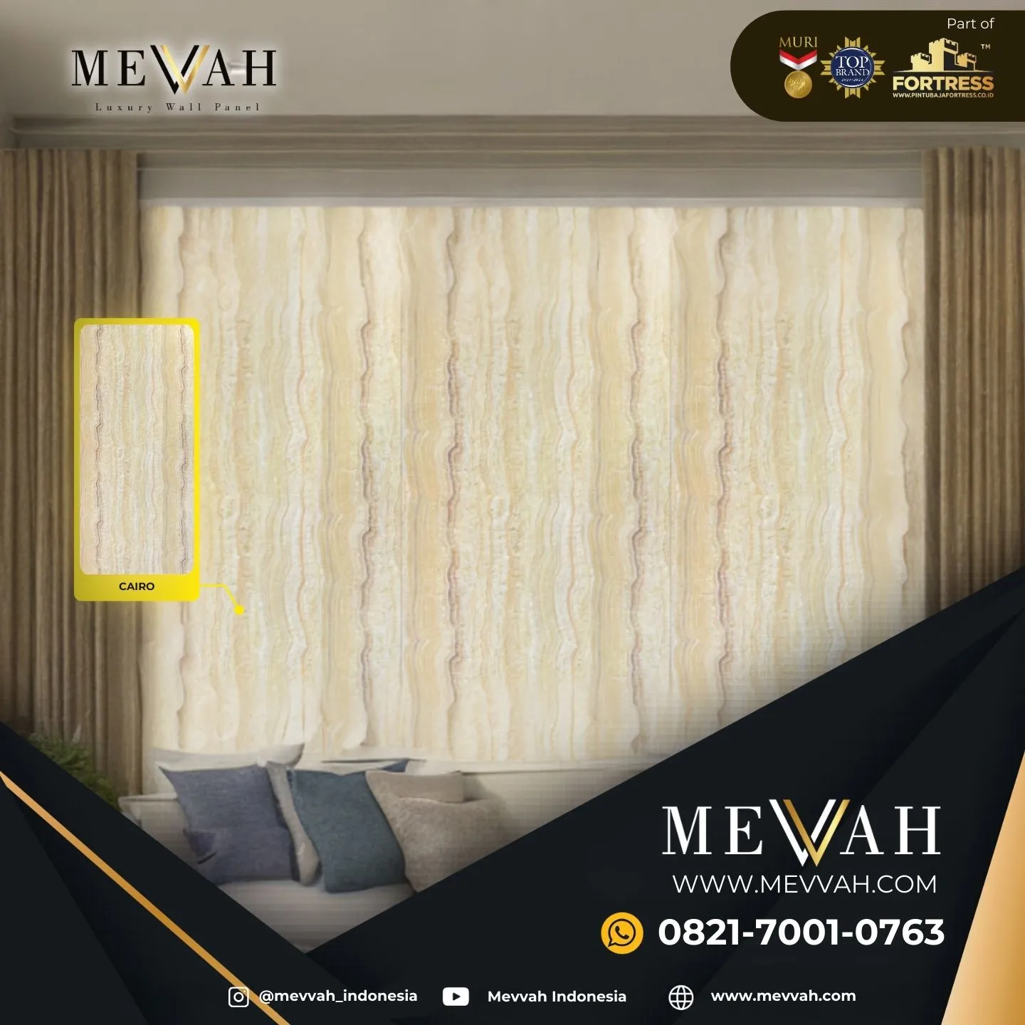 (MEVVAH) Marble Pvc Wall Panel Krem Di Kayong Utara