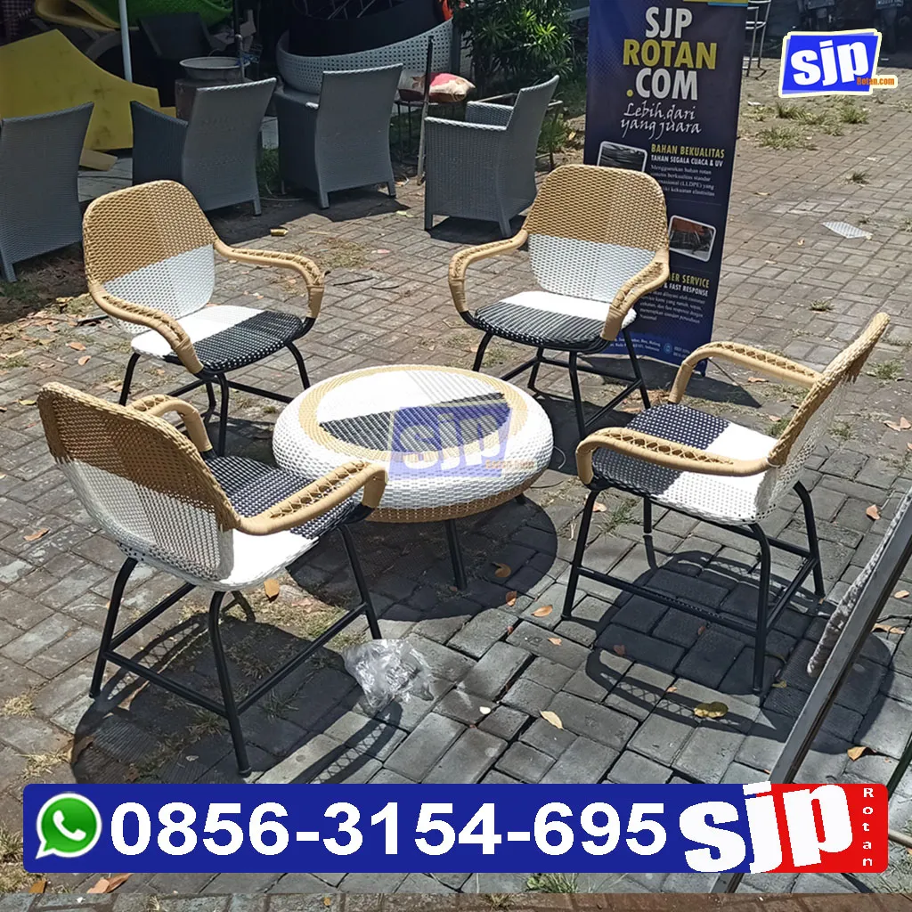 kursi meja makan rotan sintetis