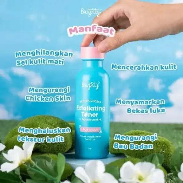 Brighty Multipurpose Exfoliating Toner Pemutih badan pencerah badan pencerah ketiak pemutih leher