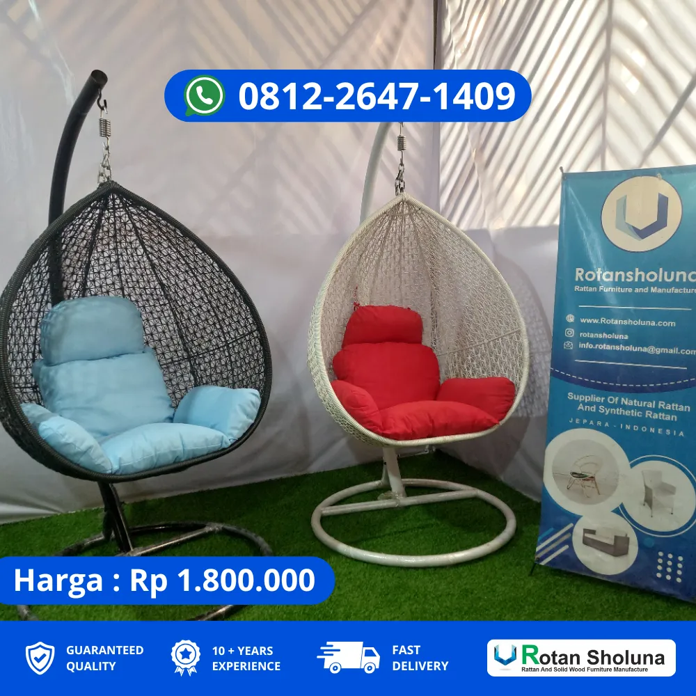 Ayunan Rotan Gantung Nyaman untuk Duduk