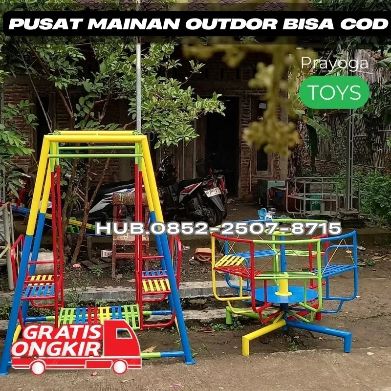 Gambar ayunan besi klasik Dan mainan playground outdoor Kec Suruh Trenggalek
