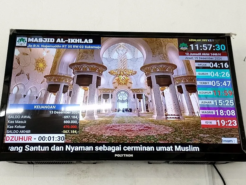 Jadwal Waktu Sholat JWS Digital versi TV