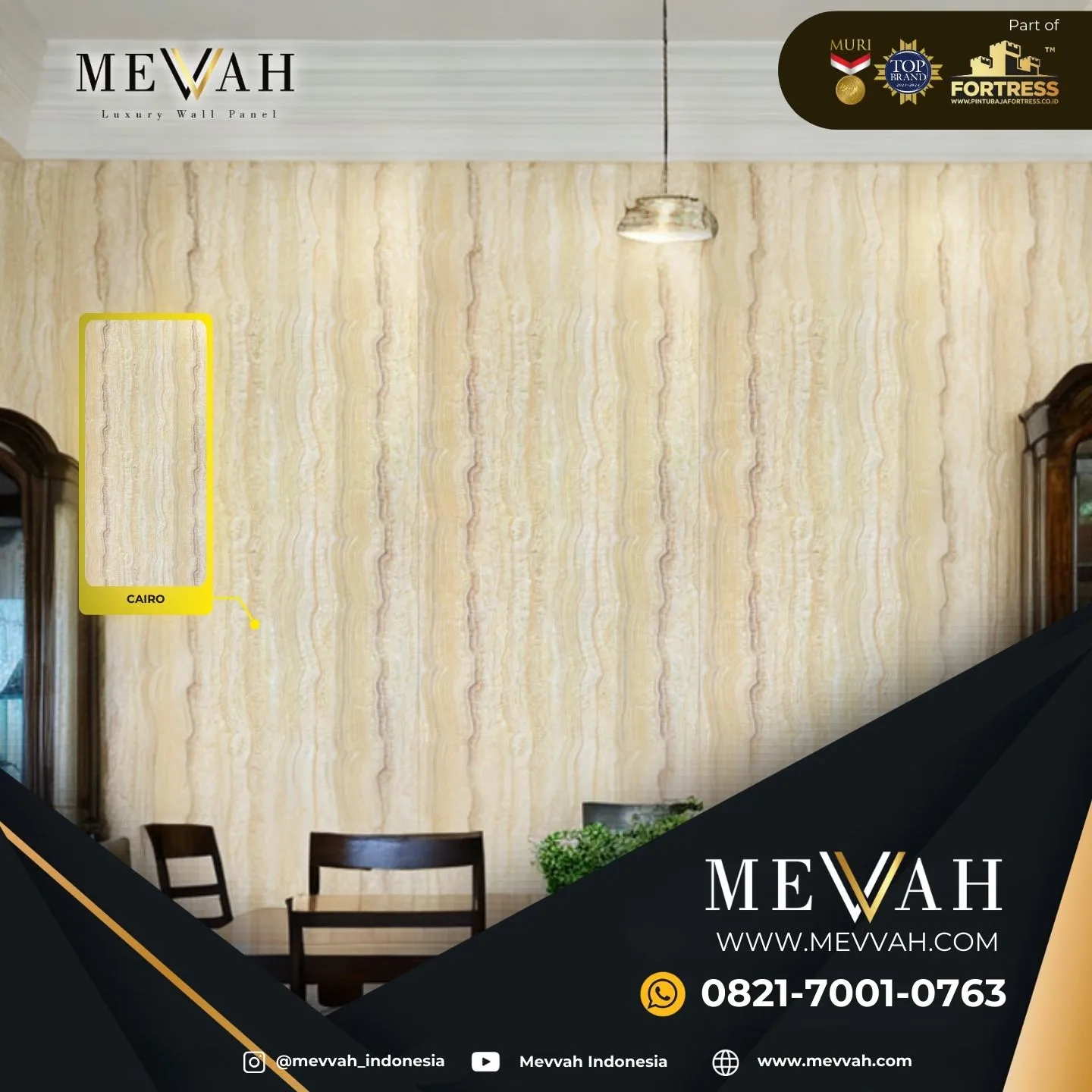 (MEVVAH) Wall Panel Marmer Krem Di Kayong Utara