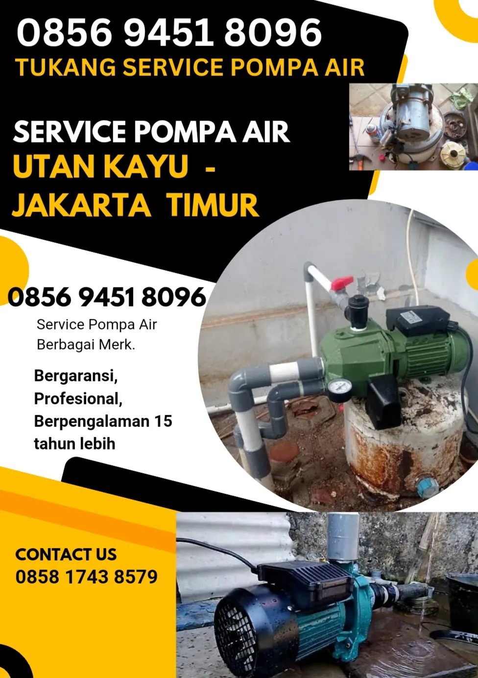 Jasa Service Pompa Air Utan Kayu Matraman Jakarta Timur 0856 9451 8096