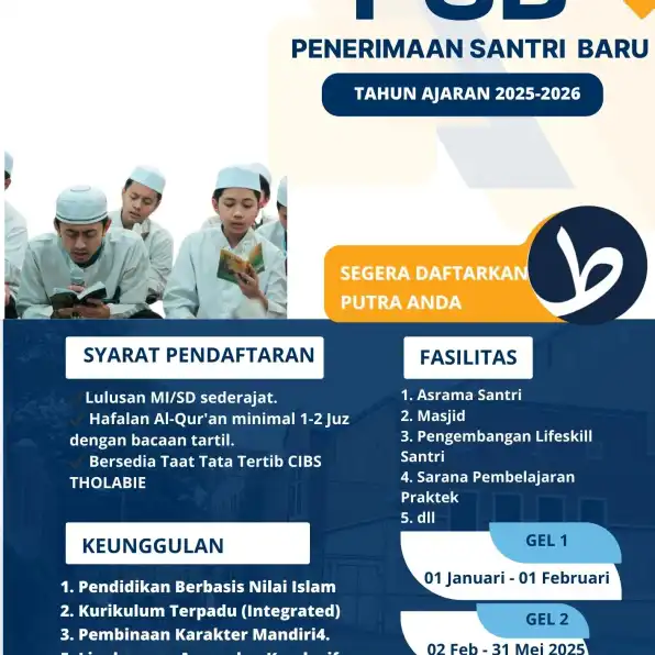 HAFIDZ 30 JUZ BERSANAD!, Call 0851-8300-3060, Pesantren Tahfidz THOLABIE CIBS Malang