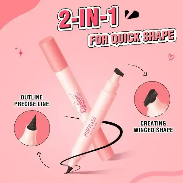 PINKFLASH #QuickShape 2-in-1 Lasting Winged Eyeliner Stamp Waterproof High Pigment Evenly & Smooth S