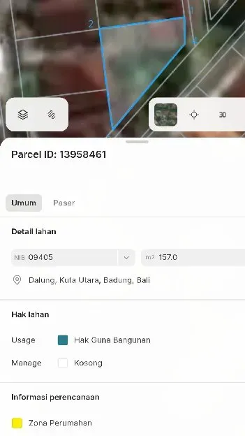 Dijual 1,57 are, Jl. Lingga Bumi Perum Dalung Permai Dalung Kuta Utara