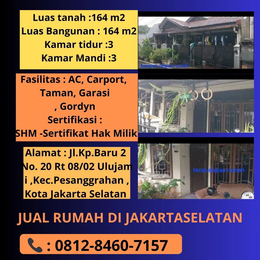 Lokasi Strategis Harga Jual Rumah Ponpes Darunnajah Dekat dengan kampus Jakata Selatan