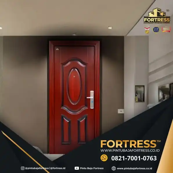 KUAT..!! WA 0821 7001 0763 (FORTRESS) Pintu Rumah Besi Plat Motif Kayu Di Karawang