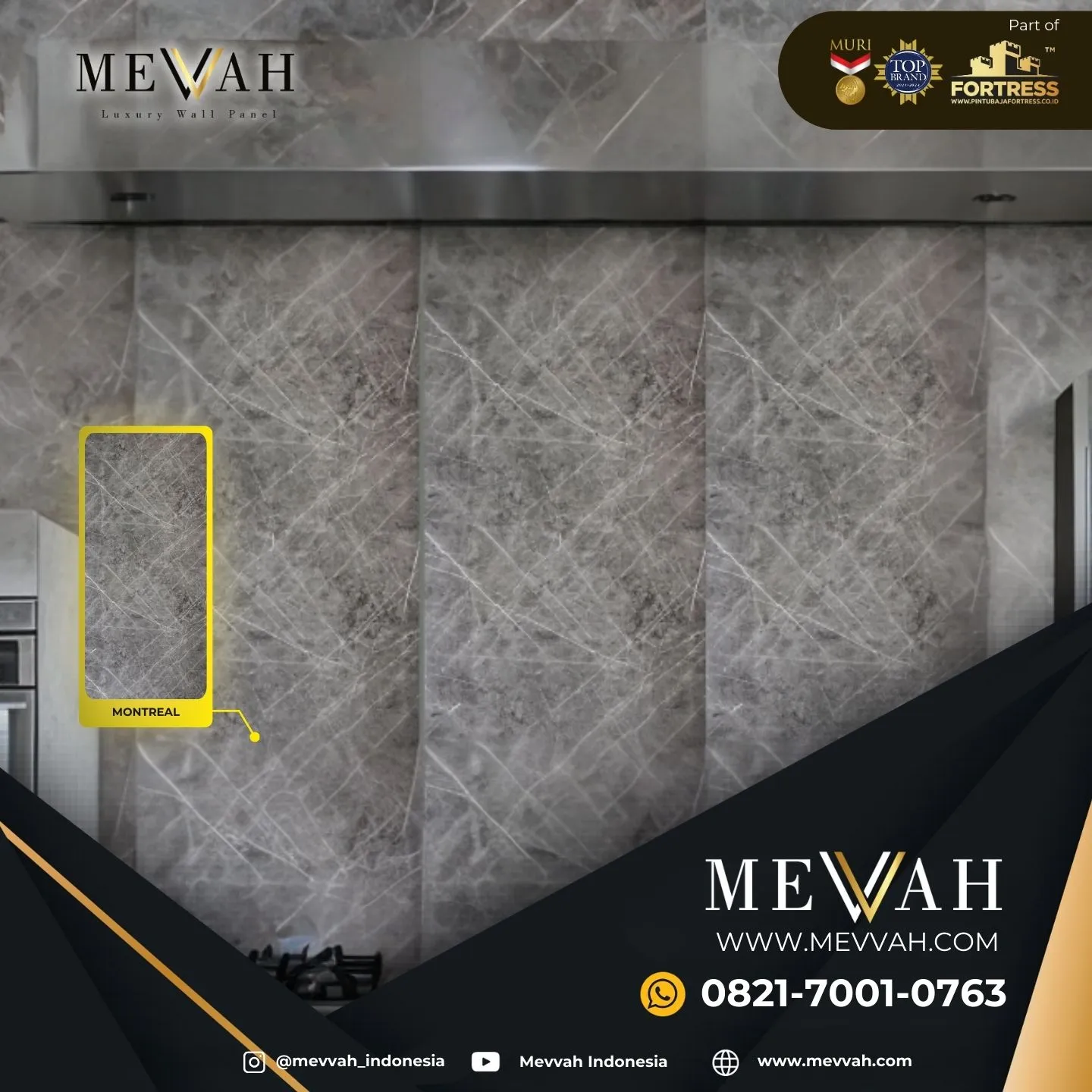 (MEVVAH) Pvc Marble Panel For Wall Abu Abu Di Kayong Utara