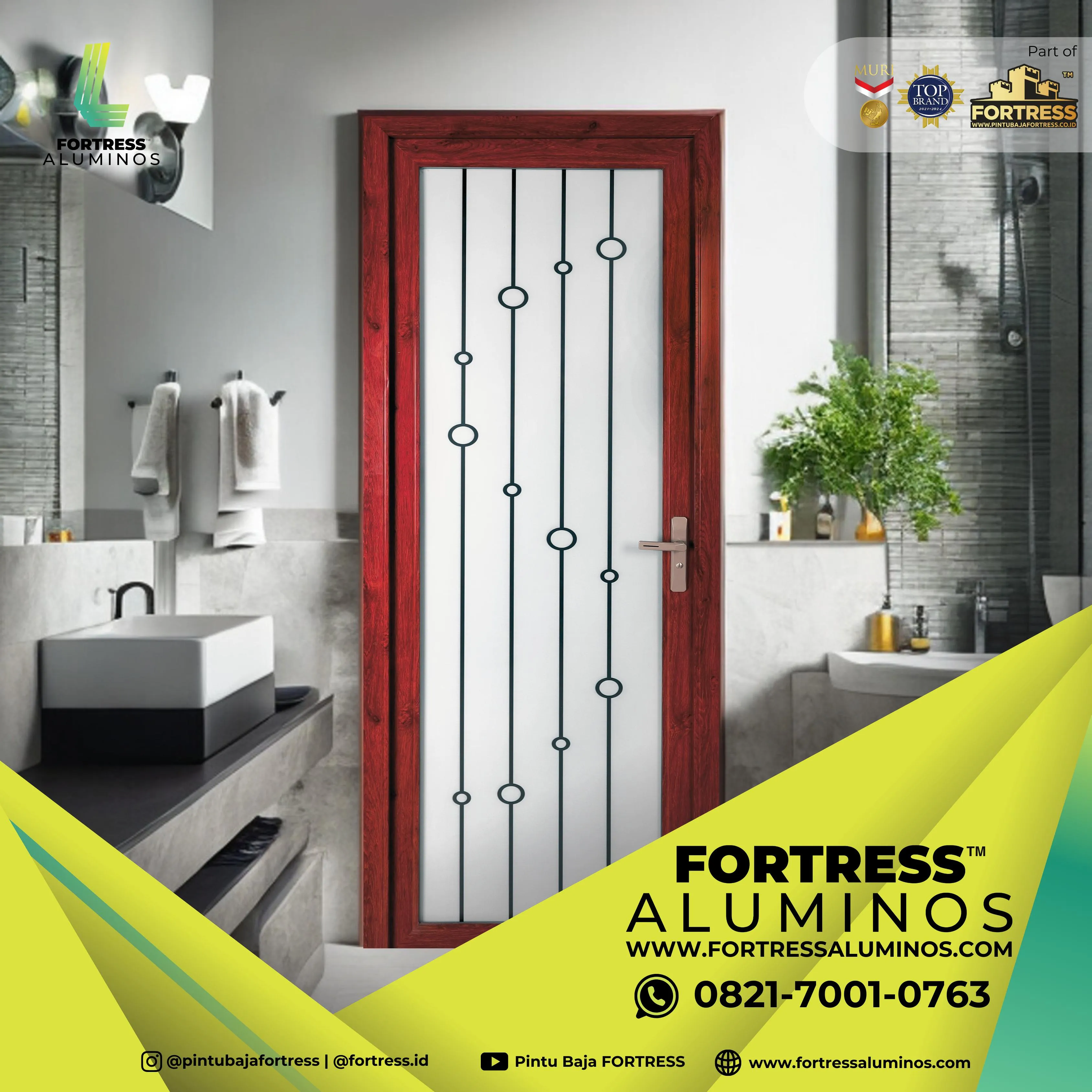 (ALUMINOS) Pintu Aluminium Minimalis Modern Di Palu