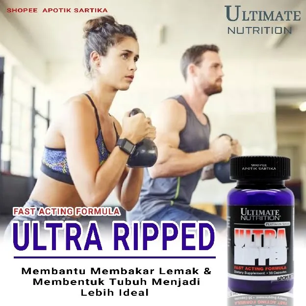 ULTRA RIPPED ORIGINAL 30 Kapsul Suplemen Pembakar Lemak Pembentuk Otot Tubuh