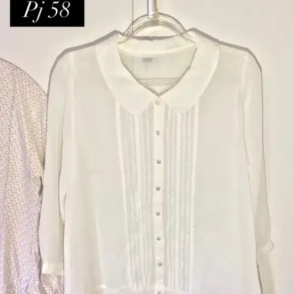 Blouse Kemeja Putih Transparan