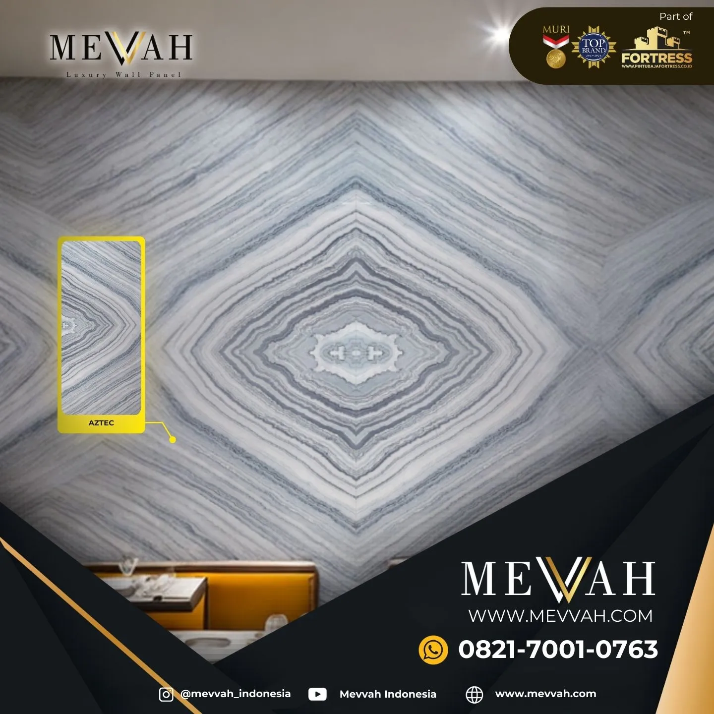 (MEVVAH) Pvc Marble Panel For Wall Abu Abu Di Kapuas Hulu