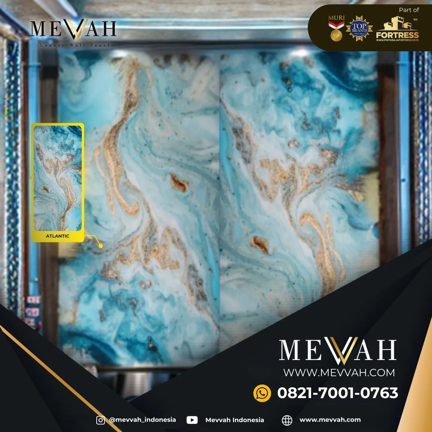 (MEVVAH) Wall Panel Marmer Biru Di Ketapang