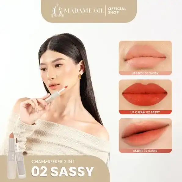 Madame Gie Charmseeker 2in1 Ombre - Make Up Lipstick Lip Matte Cream Soft Matte Finish Superstay