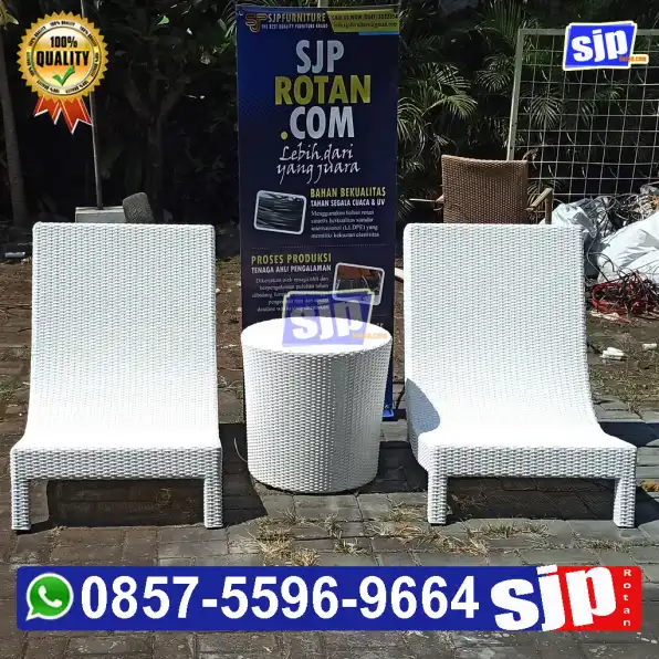 sunbed pool rotan sintetis model buntung rotan sintetis