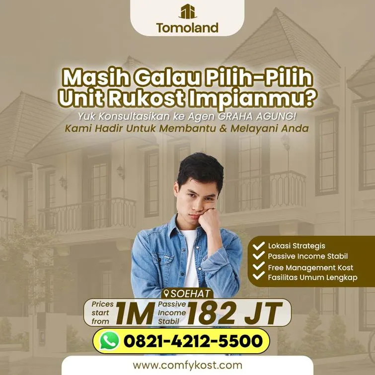 STOK TERBATAS T821-4212-5500 Investasi Rumah Kost Minimalis Untuk Keluarga Jawa Timur Bondowoso COMFY KOST
