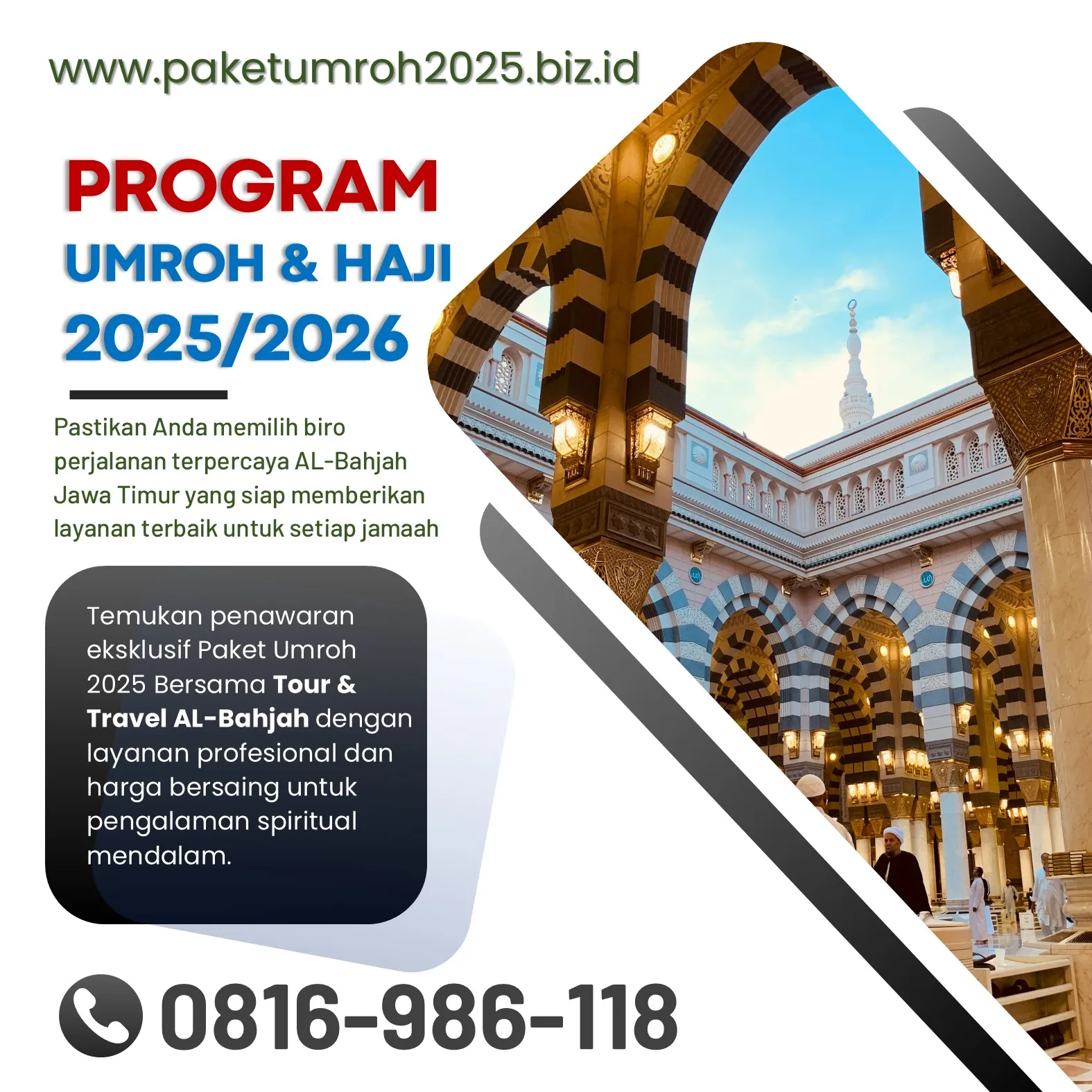 Travel Umroh Akhir Tahun 2025 Kromengan Malang Bersama AL Bahjah