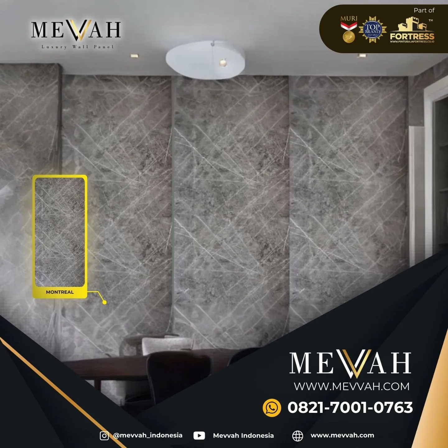 (MEVVAH) Pvc Marble Wall Panels Abu Abu Di Ketapang