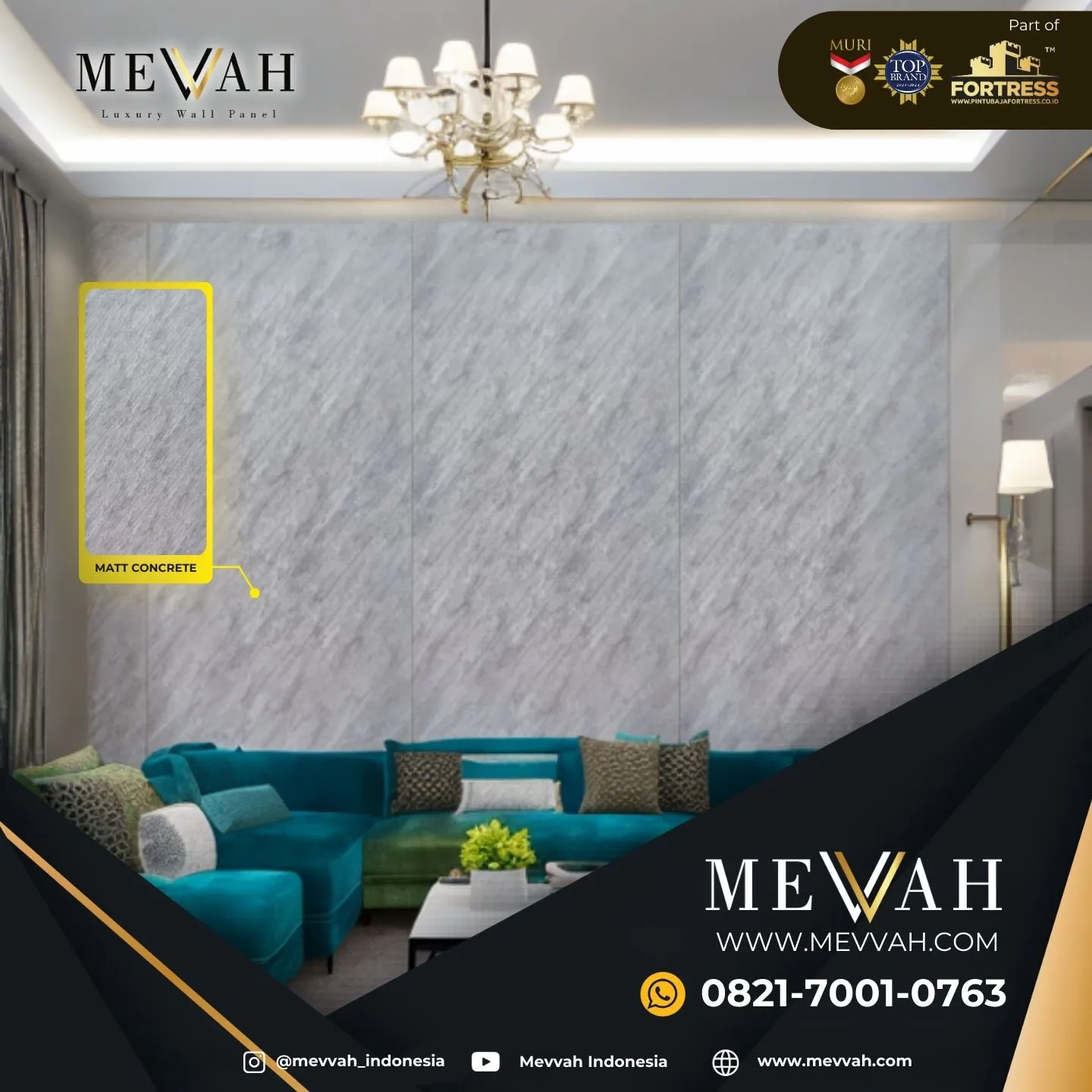 (MEVVAH) Wall Panel Pvc Dinding Motif Marmer Abu Abu Di Singkawang