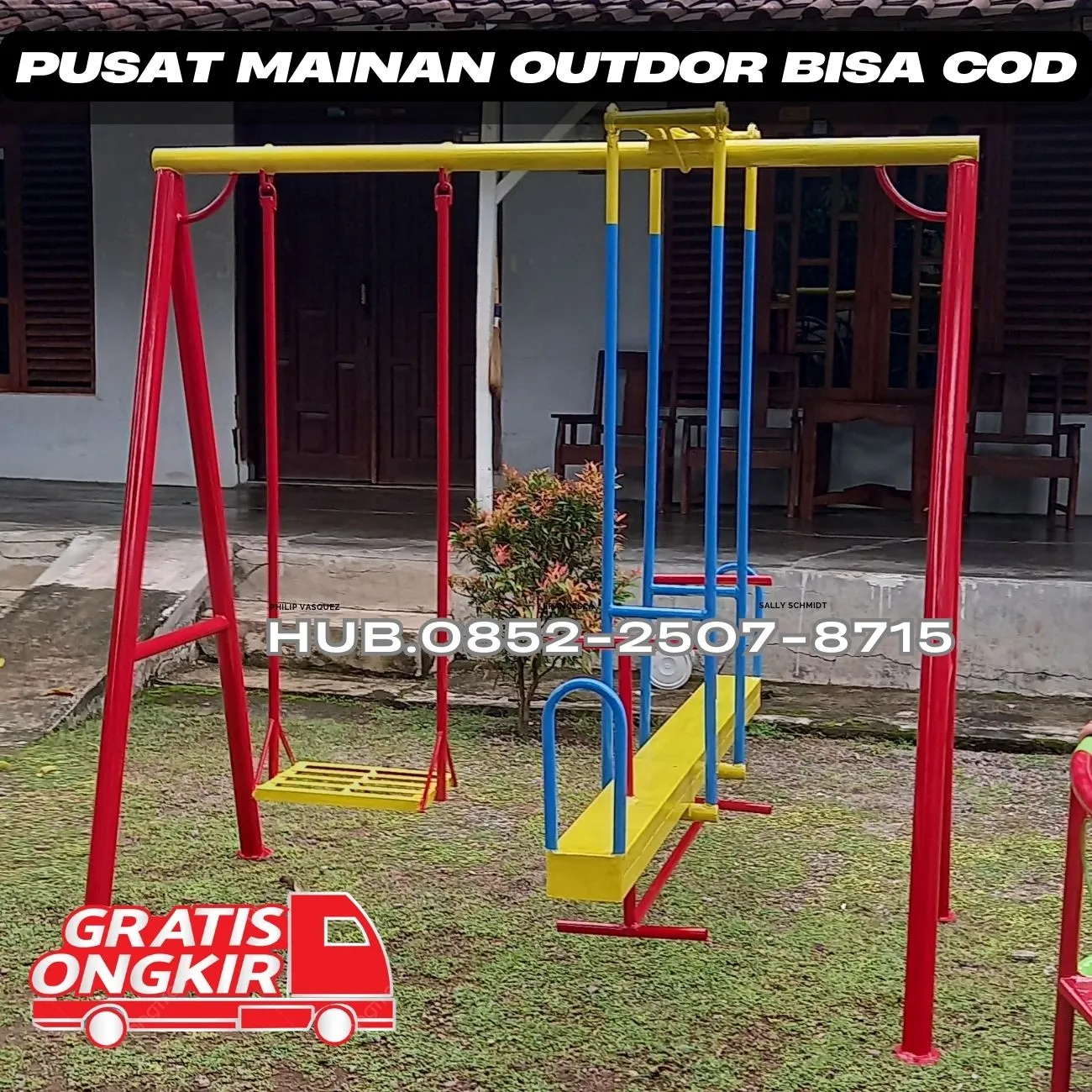 Gambar ayunan besi klasik Dan mainan playground outdoor Kec Karangpilang Kota Surabaya