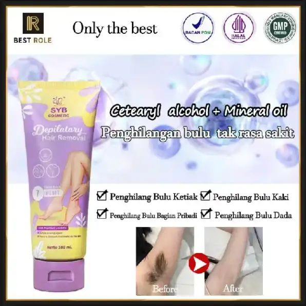 NEW SYB Cream Penghilang Bulu Hair ketiakHair 100ML Penghilangan Bulu Ketiak, Paha, Bagian Pribadi