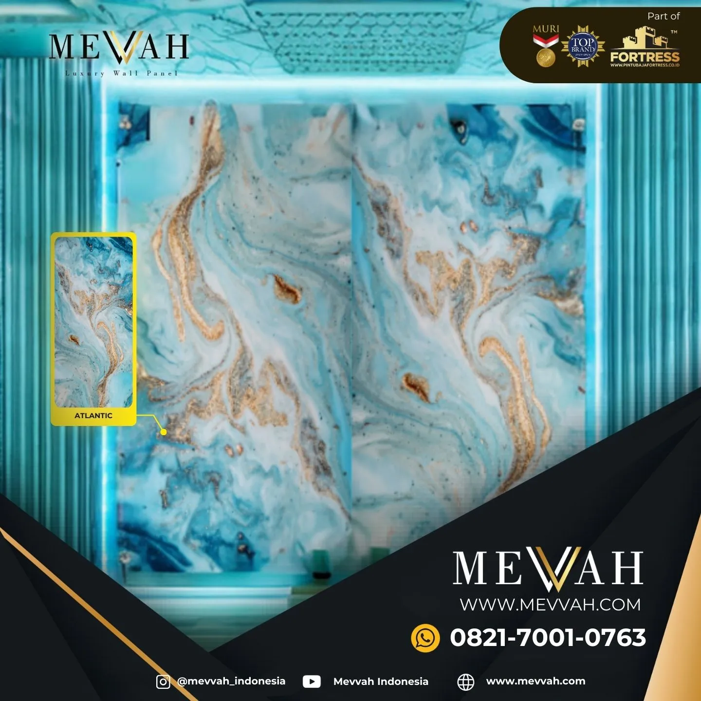 (MEVVAH) Jual Wall Panel Marmer Biru Di Melawi