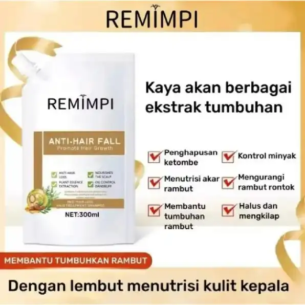 Remimpi fall hair treatment shampo Oil Control Mengurangi Rambut Rontok 300ml shampoo perawatan ramb