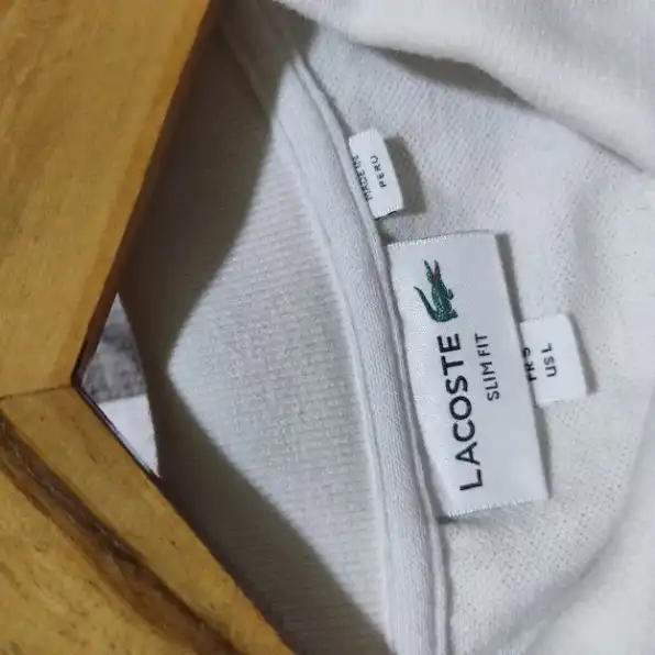 Kaos polo shirt Lacoste white colour Size L