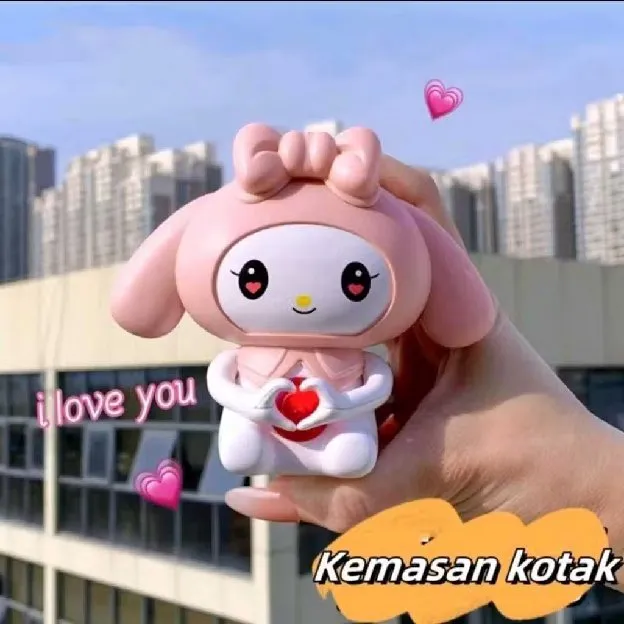Boneka I Love You Cinnamoroll Melody Kuromi Sanrio LED Night Light Gantungan Kunci