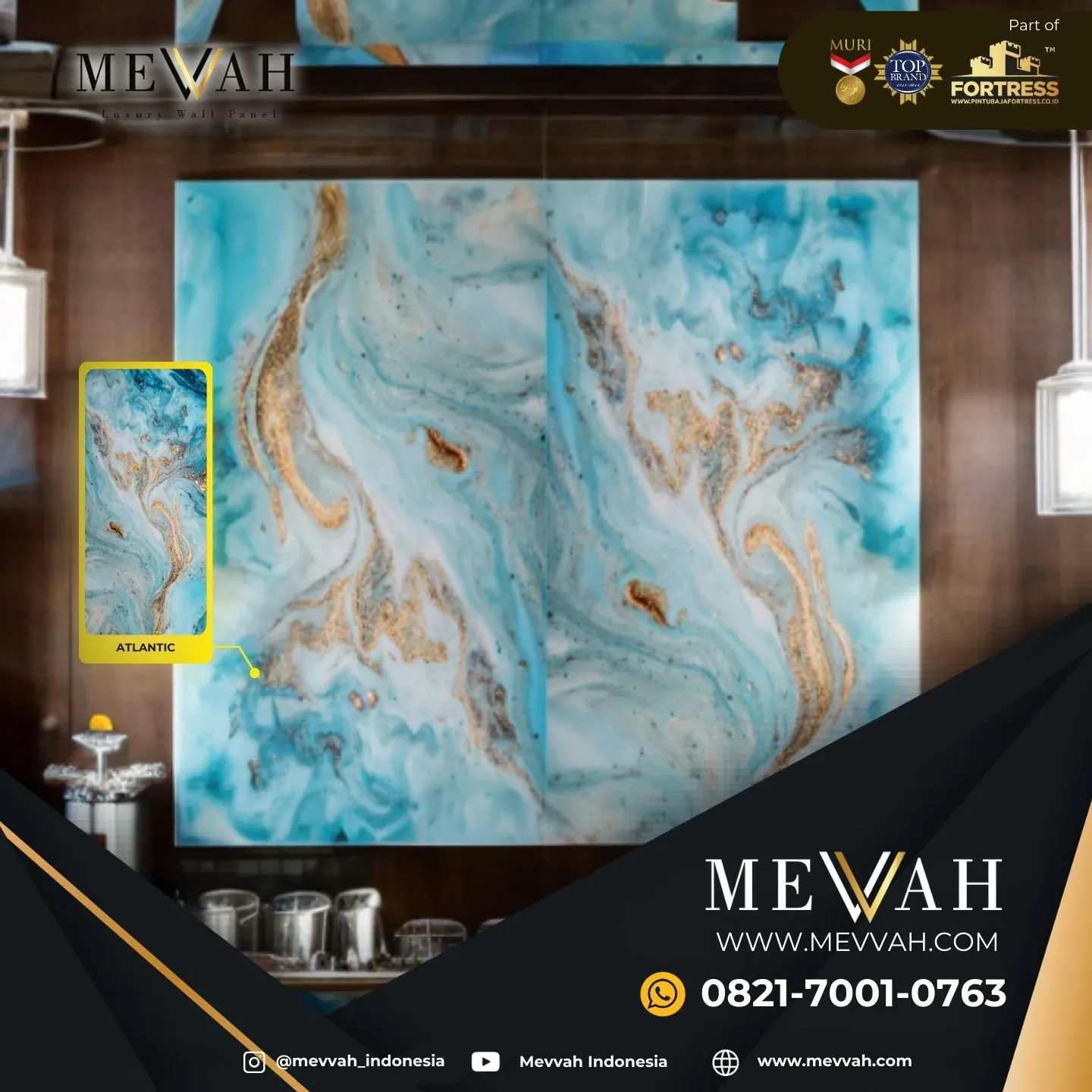 (MEVVAH) Wall Pvc Marble Biru Di Kayong Utara