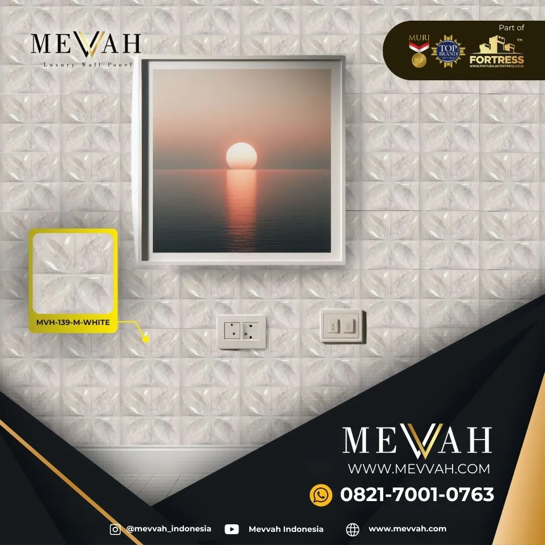 (MEVVAH) Decoration Wall Panel 3D Pvc Ruang Tamu White Di Kapuas Hulu