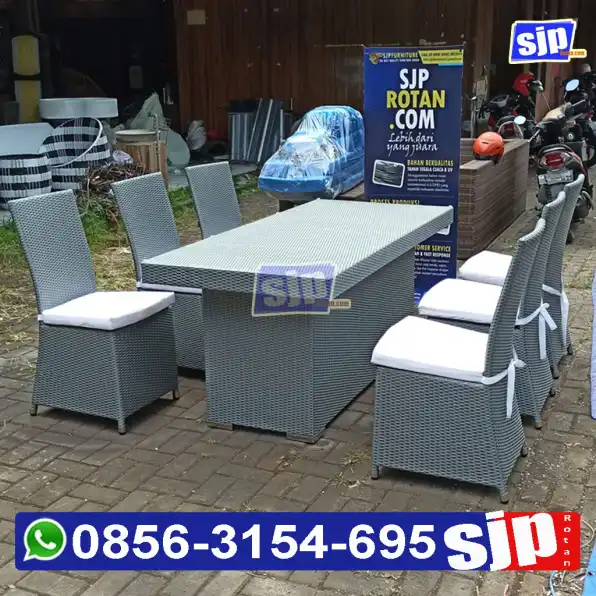 0857-5596-9664 kursi makan rotan sintetis elegan