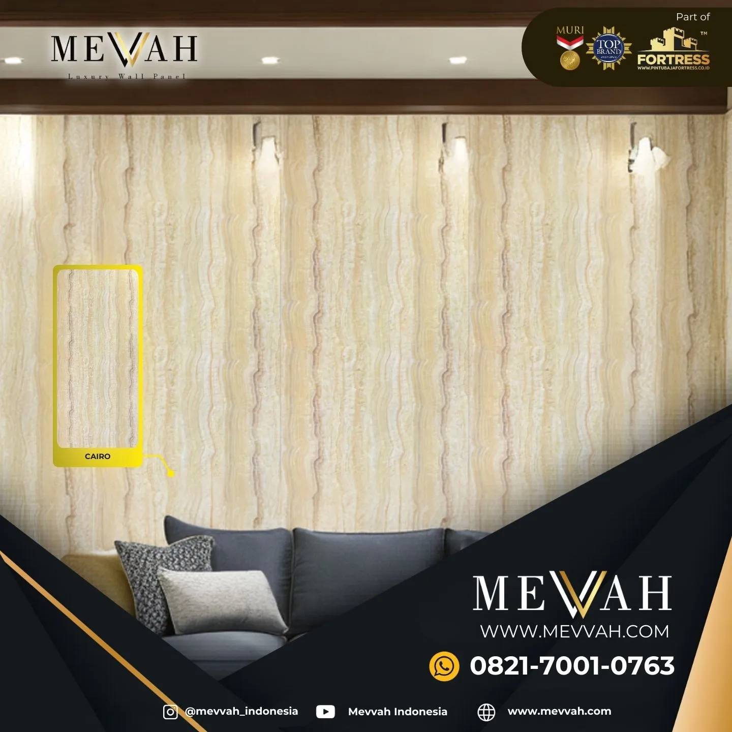 (MEVVAH) Wall Panel Pvc Dinding Marmer Krem Di Sintang