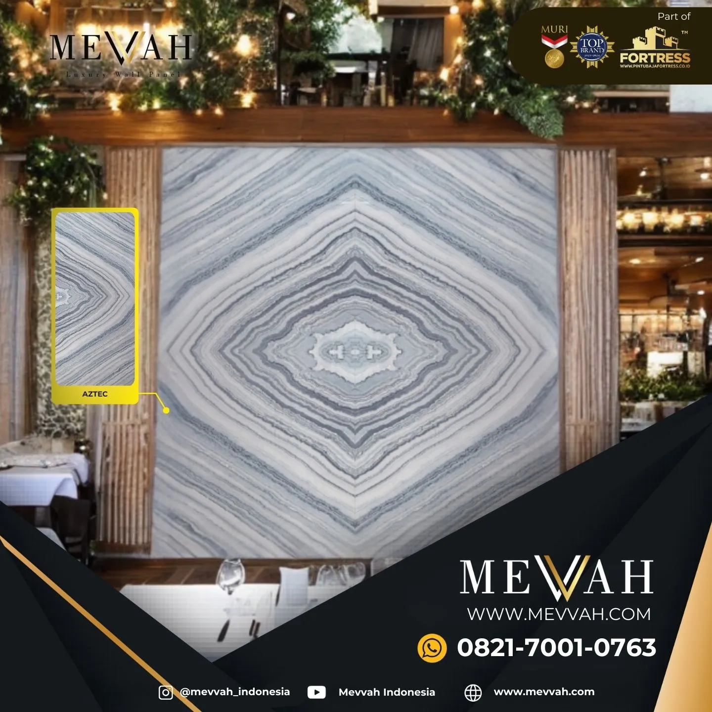 (MEVVAH) Wallpanel Pvc Marmer Natural Di Palu