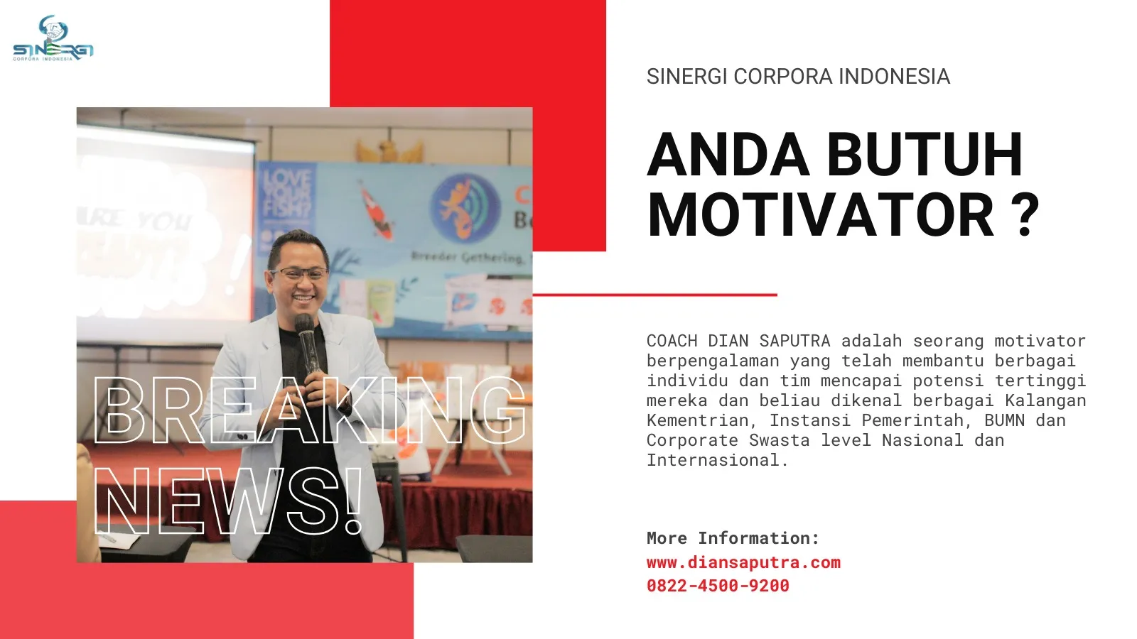 Trainer Motivator Purwokerto, Terpercaya & Solutif, Dian Saputra
