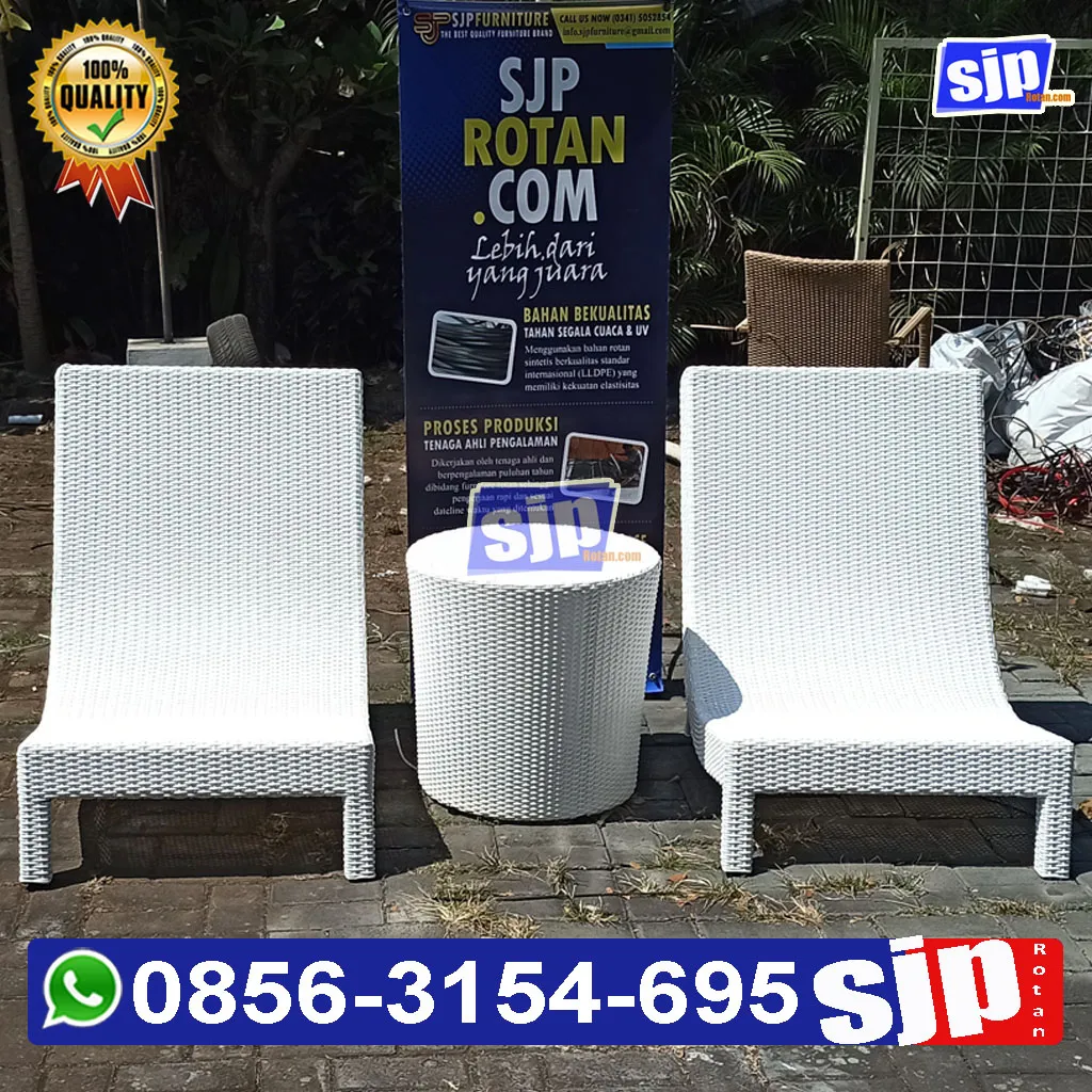 pengrajin 1 set sunbed buntung kursi kolam renang model buntung rotan