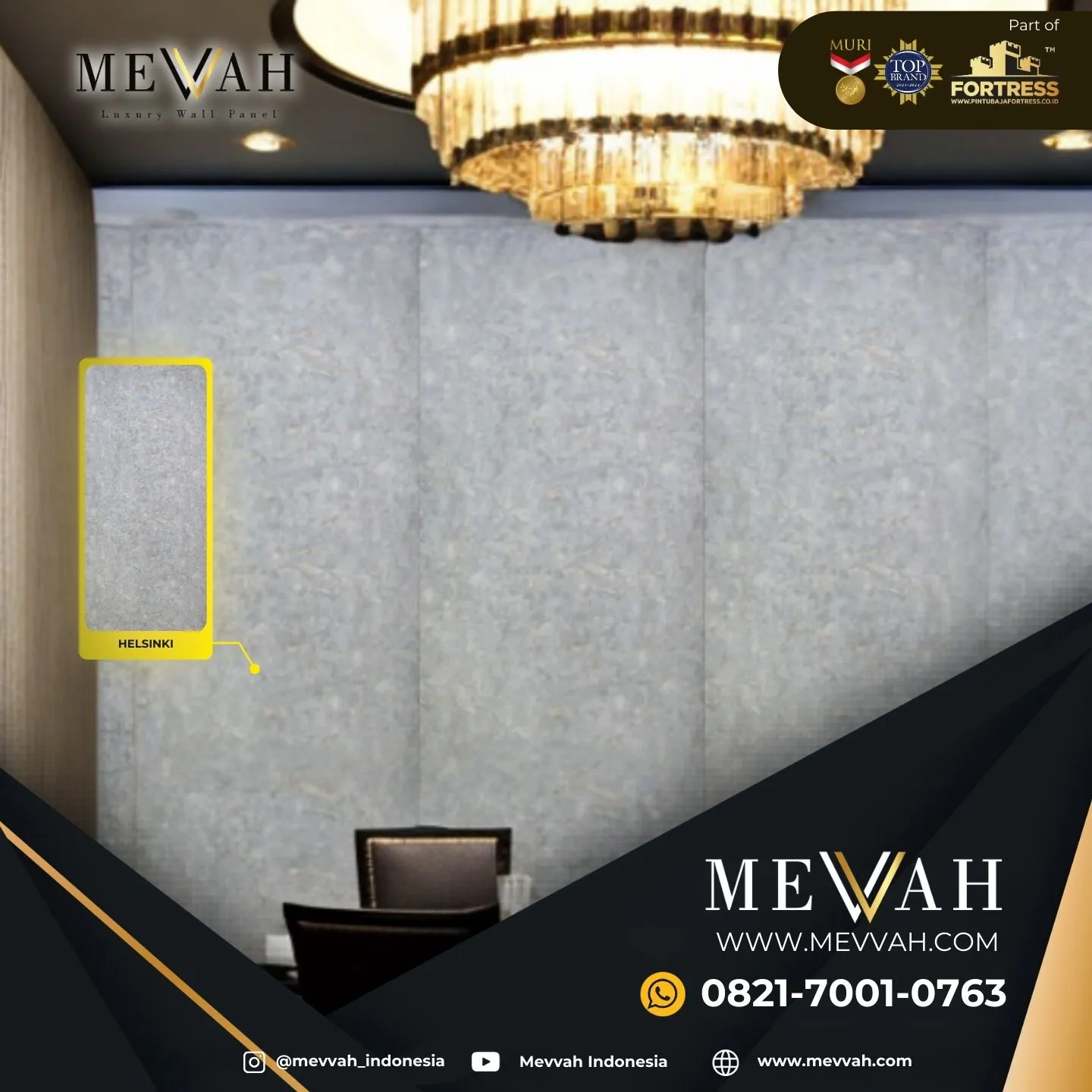 (MEVVAH) Pvc Marble Wall Panel Abu Abu Di Pontianak