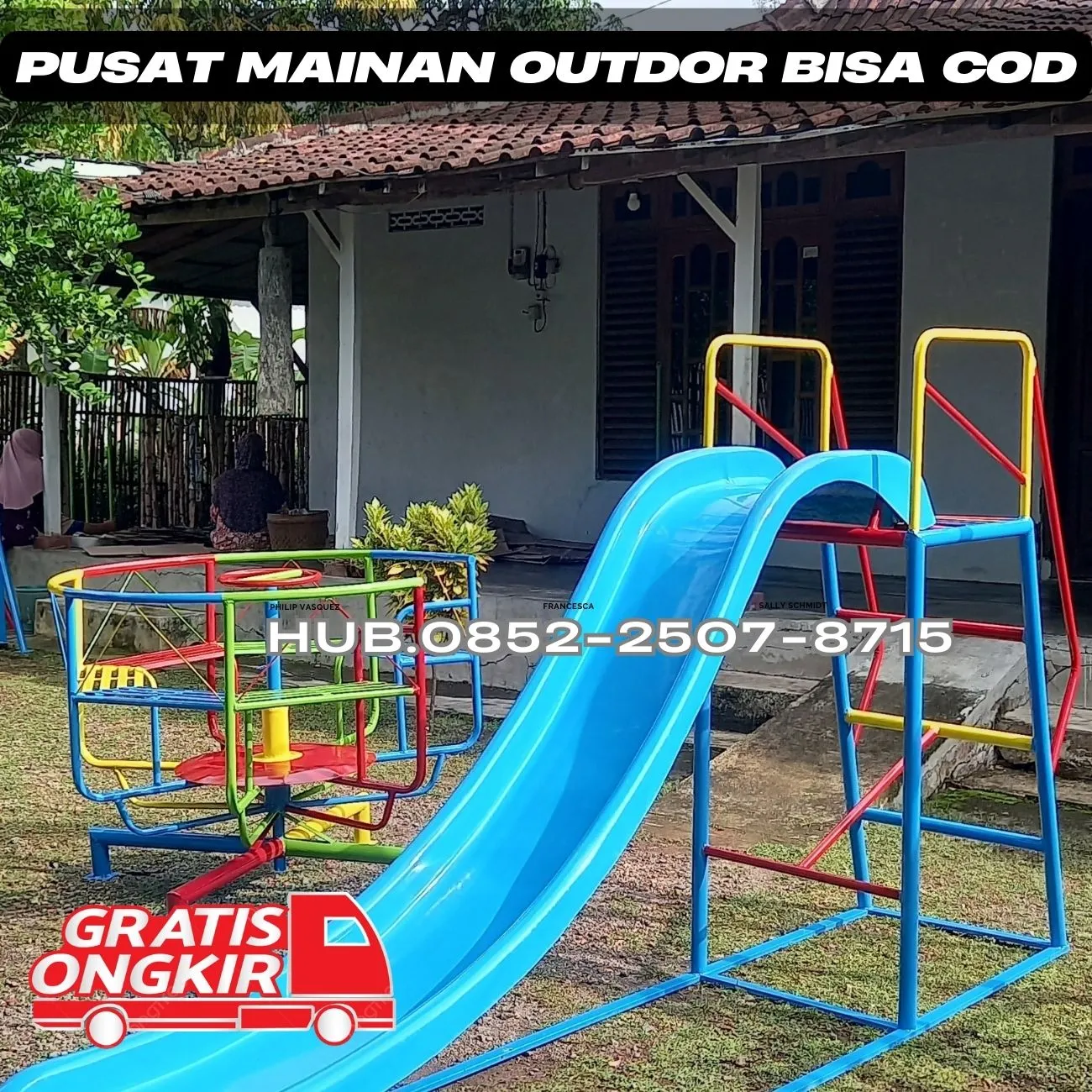 Gambar ayunan besi bulat besar Dan mainan playground Kec Gayam Bojonegoro