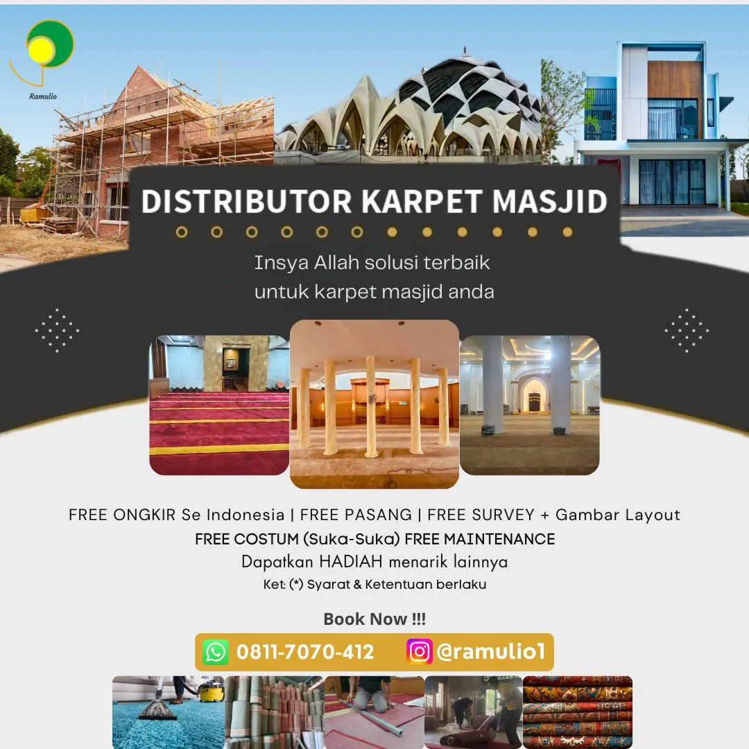 ELEGAN MEWAH, Alamat Perbedaan Karpet Masjid Bulu Panjang Dan Pendek Banjar, Produsen Karpet Masjid Gorontalo Buleleng