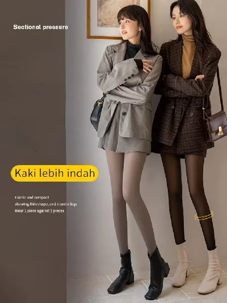 PantyHouse Thermal Kesan Transparan dengan inner Flecee Legging Stocking Thermal